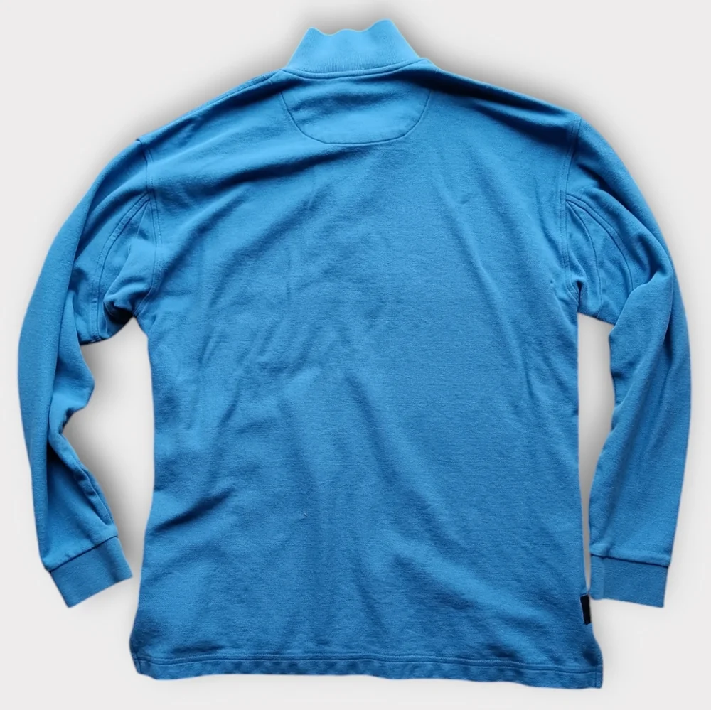 ORVIS MEN'S SIZE MEDIUM BLUE LONG SLEEVE COLLAR 1/4 BUTTON SHIRT. - Picture 6 of 6